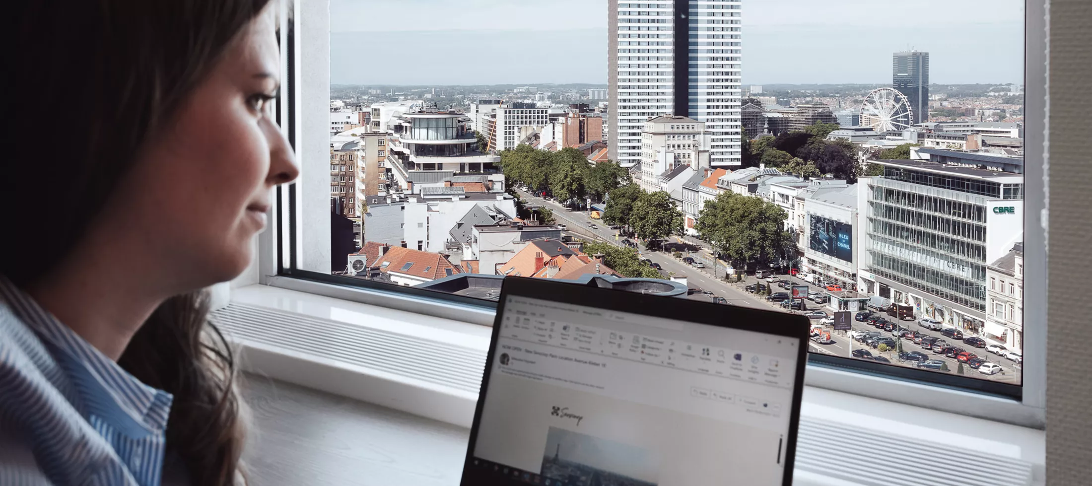 Virtual office with city views at Servcorp Bastion Tower, Leopold Quarter—work remotely with a prestigious Brussels address